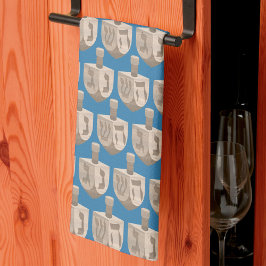 Dreidel Rustic Oak Hanukkah Pattern Challah Hoesje Theedoek