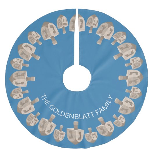 Dreidel Rustic Oak Hanukkah Pattern Chrismukkah Kerstboom Rok (Voorkant)