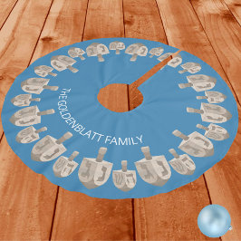 Dreidel Rustic Oak Hanukkah Pattern Chrismukkah Kerstboom Rok