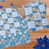 Dreidel Rustic Oak Schattige Chanoeka Kinder naam Inpakpapier Vel