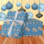 Dreidel Rustic Oak Schattige Gepersonaliseerde Cha Cadeaupapier