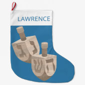 Dreidel rustieke eiken Chanoeka voor kinderen Chri Grote Kerstsok (Voorkant)