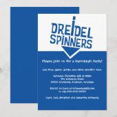 Dreidel Spinners Hanukkah Party Kaart (Voorkant / Achterkant)