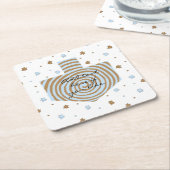 Dreidel Swirls of Blue and Browns Kartonnen Onderzetters (Schuin)