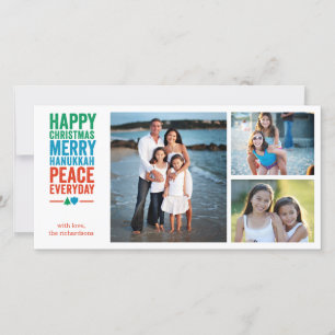 Dreidel Tree 3 Feestdagenkaart