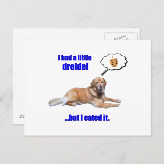 DreidelDog Briefkaart (Voorkant / Achterkant)