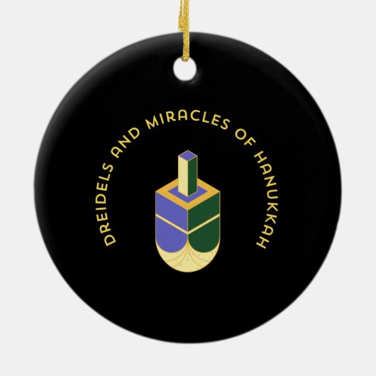 DREIDELS AND MIRACLES OF HANUKKAH KERAMISCH ORNAMENT (Achterkant)