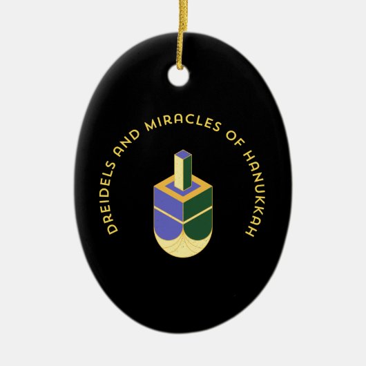 DREIDELS AND MIRACLES OF HANUKKAH KERAMISCH ORNAMENT (Voorkant)