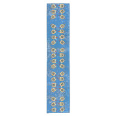 Dreidels dansen voor Hanukkah Korte Tafelloper (Voorkant)