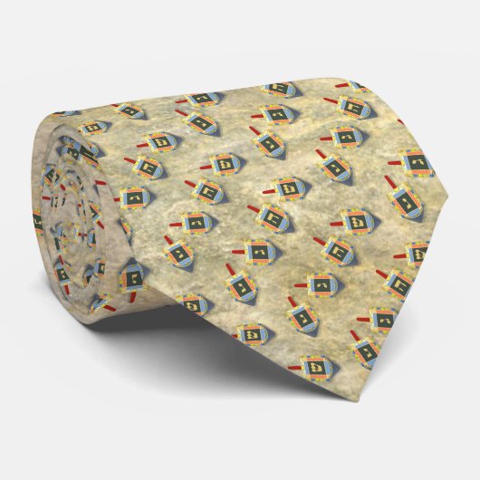 Dreidels dansen voor Hanukkah Stropdas (Opgerold)