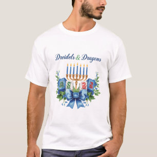 Dreidels en Draken Hanukkah Mahjong T-shirt