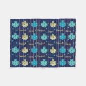 Dreidels in Blue Hanukkah Fleece Blanket (Voorkant (Horizontaal))