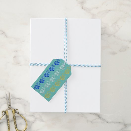 Dreidels + Labels met sterren Cadeaulabel (Met Touw)