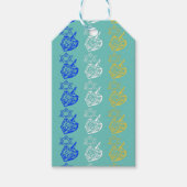 Dreidels + Labels met sterren Cadeaulabel (Voorkant)