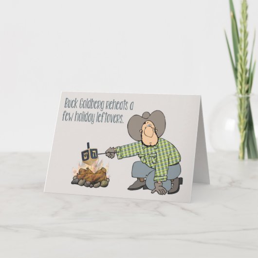 Dreidels roosteren op een open vuur Chanoeka Feestdagen Kaart (Voorkant)