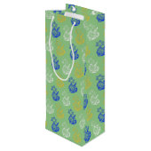 Dreidels + Stars Wine Gift Bag Wijn Cadeautas (Achterkant Gekanteld)