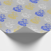 Dreidels + Stars Wrapping Paper Cadeaupapier (Hoek)