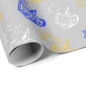 Dreidels + Stars Wrapping Paper Cadeaupapier (Rol Hoek)