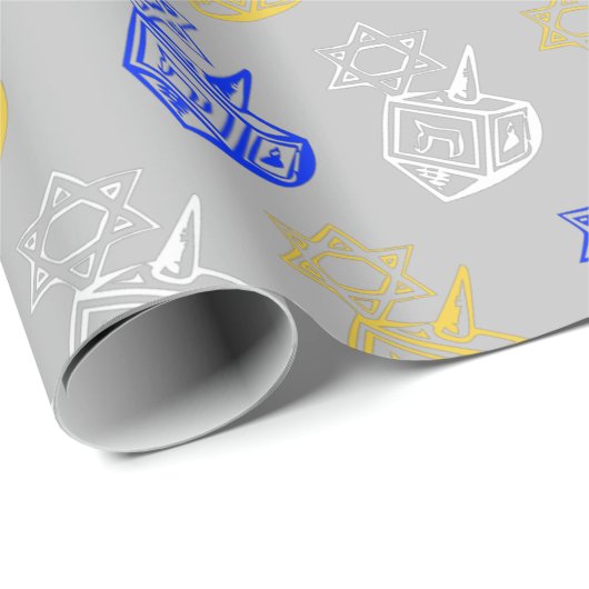 Dreidels + Stars Wrapping Paper Cadeaupapier (Rol Hoek)