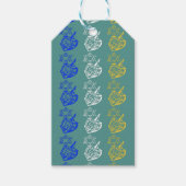 Dreidels + sterren cadeaulabel (Voorkant)