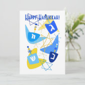 Dreidels White uit de middeleeuwen Feestdagenkaart (Staand voorkant)