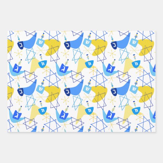 Dreidels White uit de middeleeuwen Inpakpapier Vel (Voorkant 2)