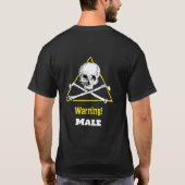 Dreigend waarschuwingsmannenschedel driehoek T-shi T-shirt (Achterkant)