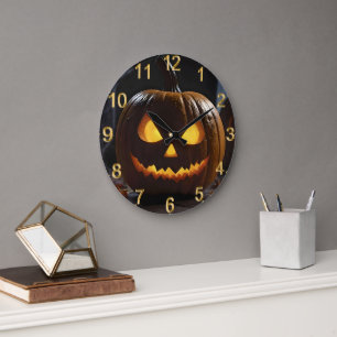 Dreigende Halloween pompoen, Grote Klok
