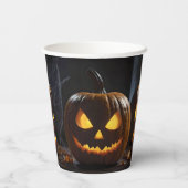 Dreigende Halloween pompoen, Papieren Bekers (Achterkant)