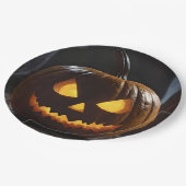 Dreigende Halloween pompoen, Papieren Bordje (Gekanteld)