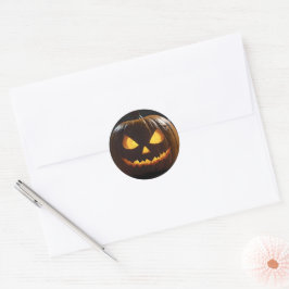 Dreigende Halloween pompoen, Ronde Sticker