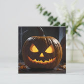 Dreigende Halloween pompoen, Save The Date (Staand voorkant)