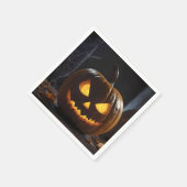 Dreigende Halloween pompoen, Servet (Hoek)