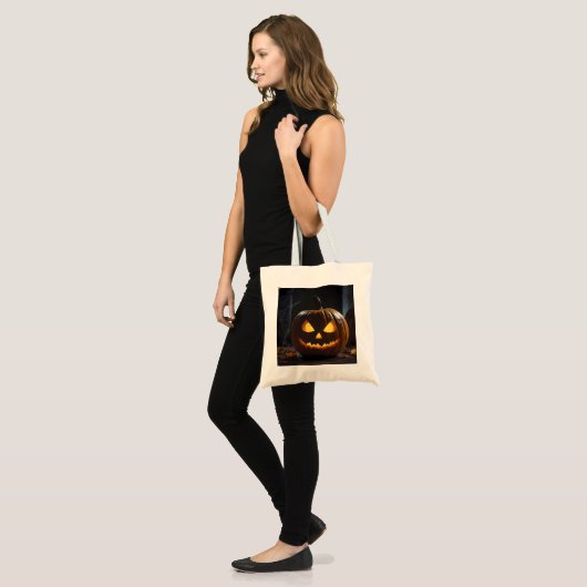 Dreigende Halloween pompoen, Tote Bag (Voorkant (model))