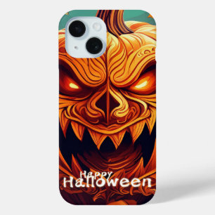 Dreigende Jack-o-Lantern Gloeiende Ogen Halloween iPhone 15 Case