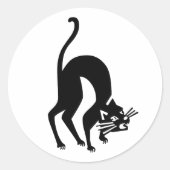 Dreigende kat ronde sticker (Voorkant)