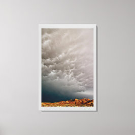 DREigende STORMWOLKEN BOVEN HOGE WOESTIJN Canvas Afdruk