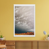 DREigende STORMWOLKEN BOVEN HOGE WOESTIJN Canvas Afdruk (Insitu (Woonkamer))