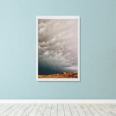 DREigende STORMWOLKEN BOVEN HOGE WOESTIJN Canvas Afdruk (Insitu (Houten vloer))