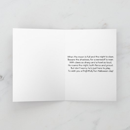 Dreigende Weerwolf Halloween Kaart (Binnen)