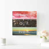 Dreigt dat het het Motivatie citaat leeft Vierkante Klok (Huis)