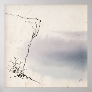 Drempel van Stilte Minimalistische Zen Muurkunst Poster