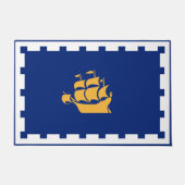 Drempelmat met vlag van Quebec City, Canada Deurmat (Voorkant)