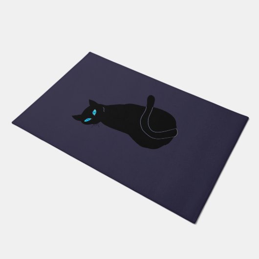 Drempelmat met Zwarte Kat Deurmat (Schuin)