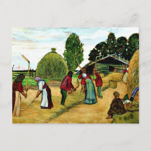 Drempelwaarde, schilderij van Boris Kustodiev Briefkaart (Voorkant)