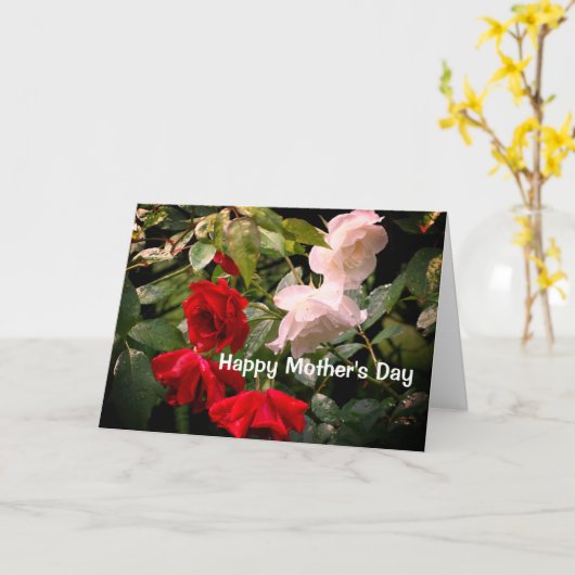 Drenched Rozen ventilator Moederdag Kaart (Gele Bloem)