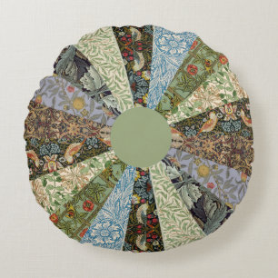 Dresden Bord Patchwork Quilt William Morris Green Rond Kussen