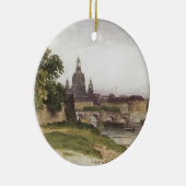 Dresden. Brug van augustus door Ivan Shishkin Keramisch Ornament (Rechts)