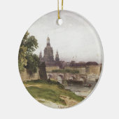 Dresden. Brug van augustus door Ivan Shishkin Keramisch Ornament (Links)