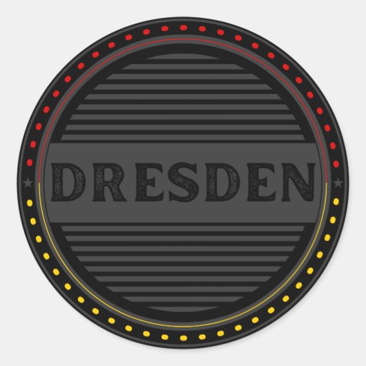 Dresden City Pride Embleem – Duitse identiteit Ronde Sticker (Voorkant)